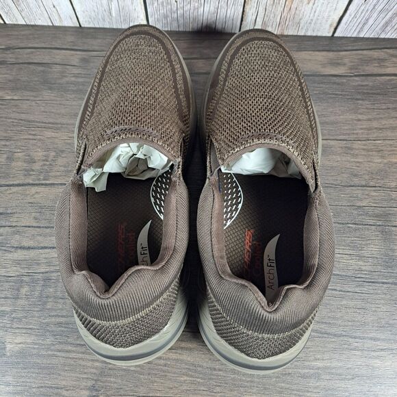 Skechers Motley Vaseo Arch Fit Slip On Loafer Men's Sz 13 Brown (VGC) - Picture 6 of 9